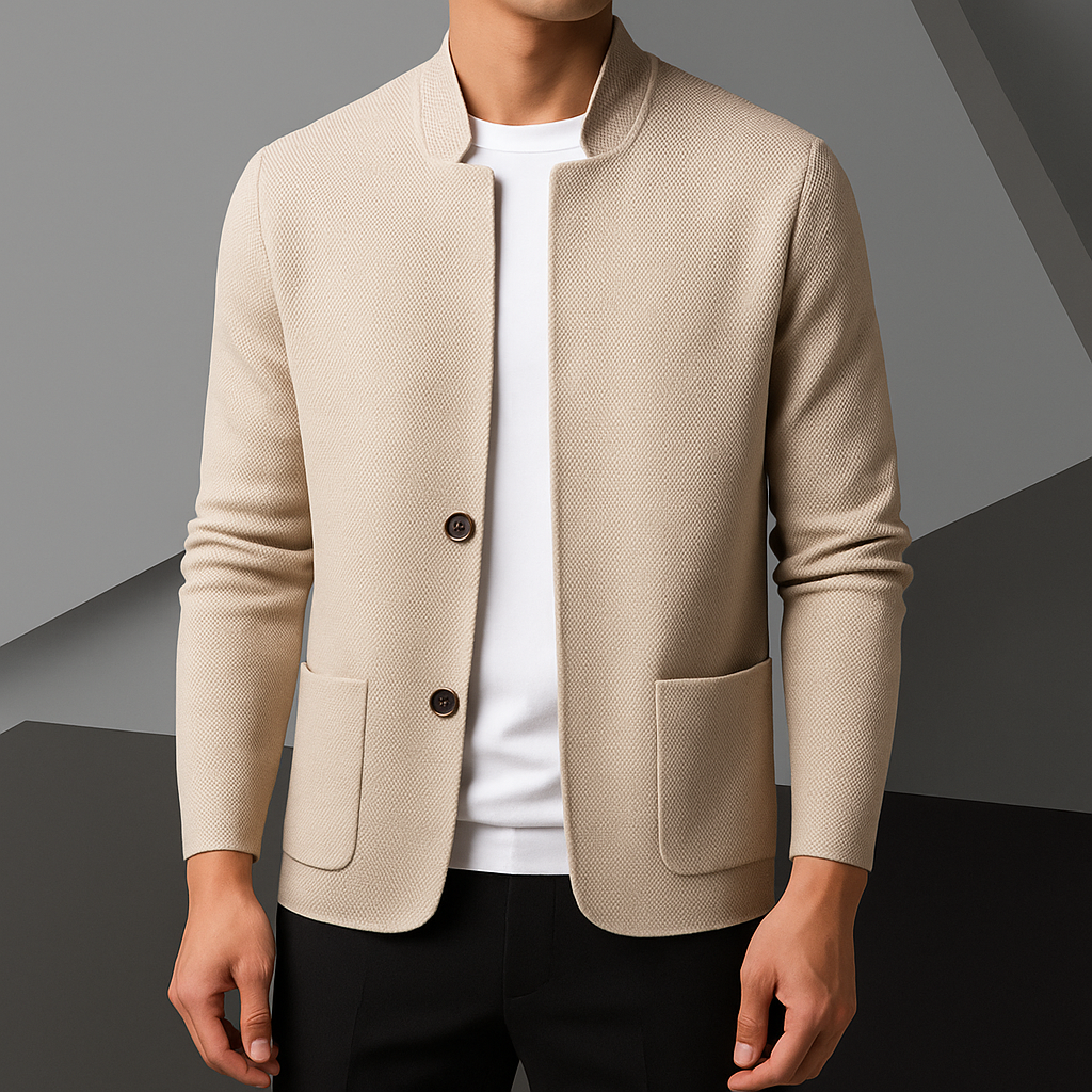 Daniel – Men's Textured Knit Button Jacket