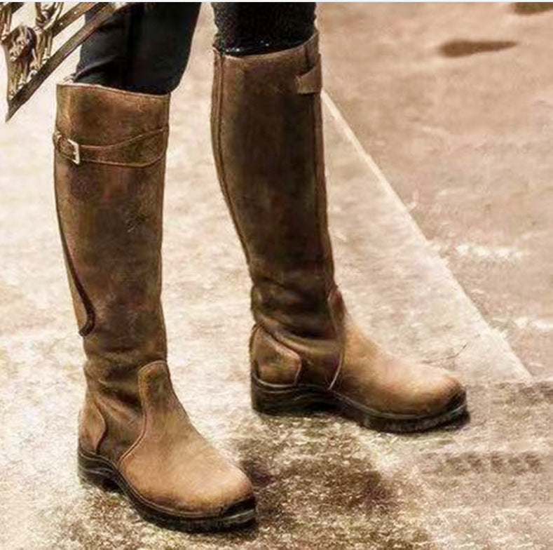 Karina - Skórzane wysokie buty jeździeckie