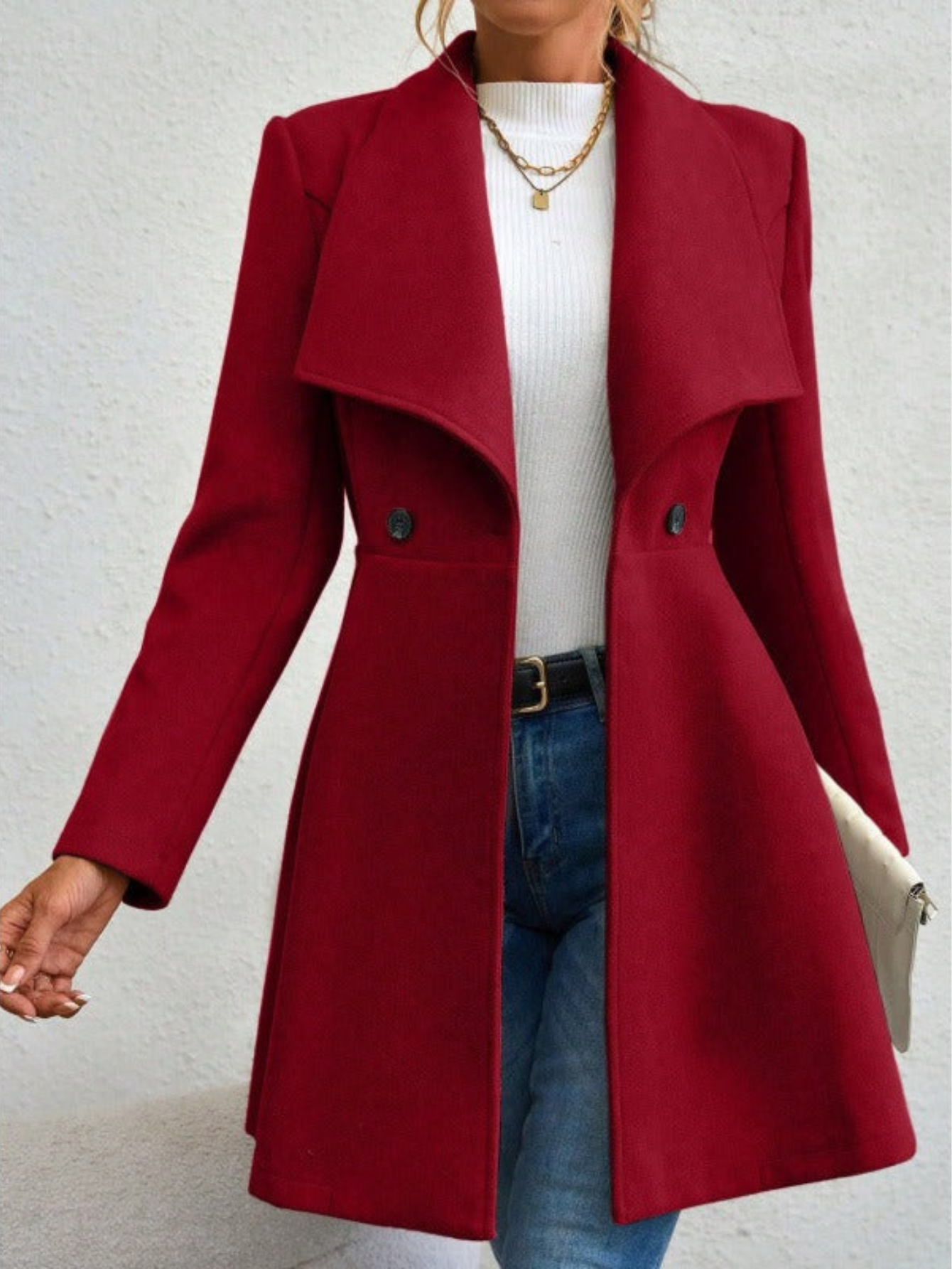Klara – Płaszcz Elegancki z Klapami