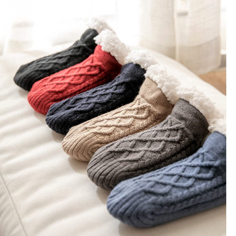 Ella – Cable Knit Fleece-Lined Slipper Socks