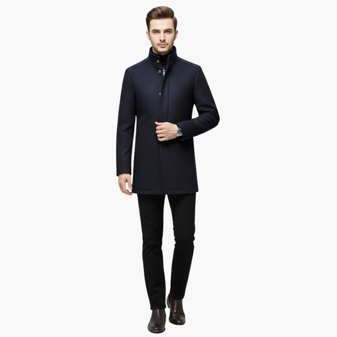 Harrison – Wool-Blend Stand Collar Overcoat