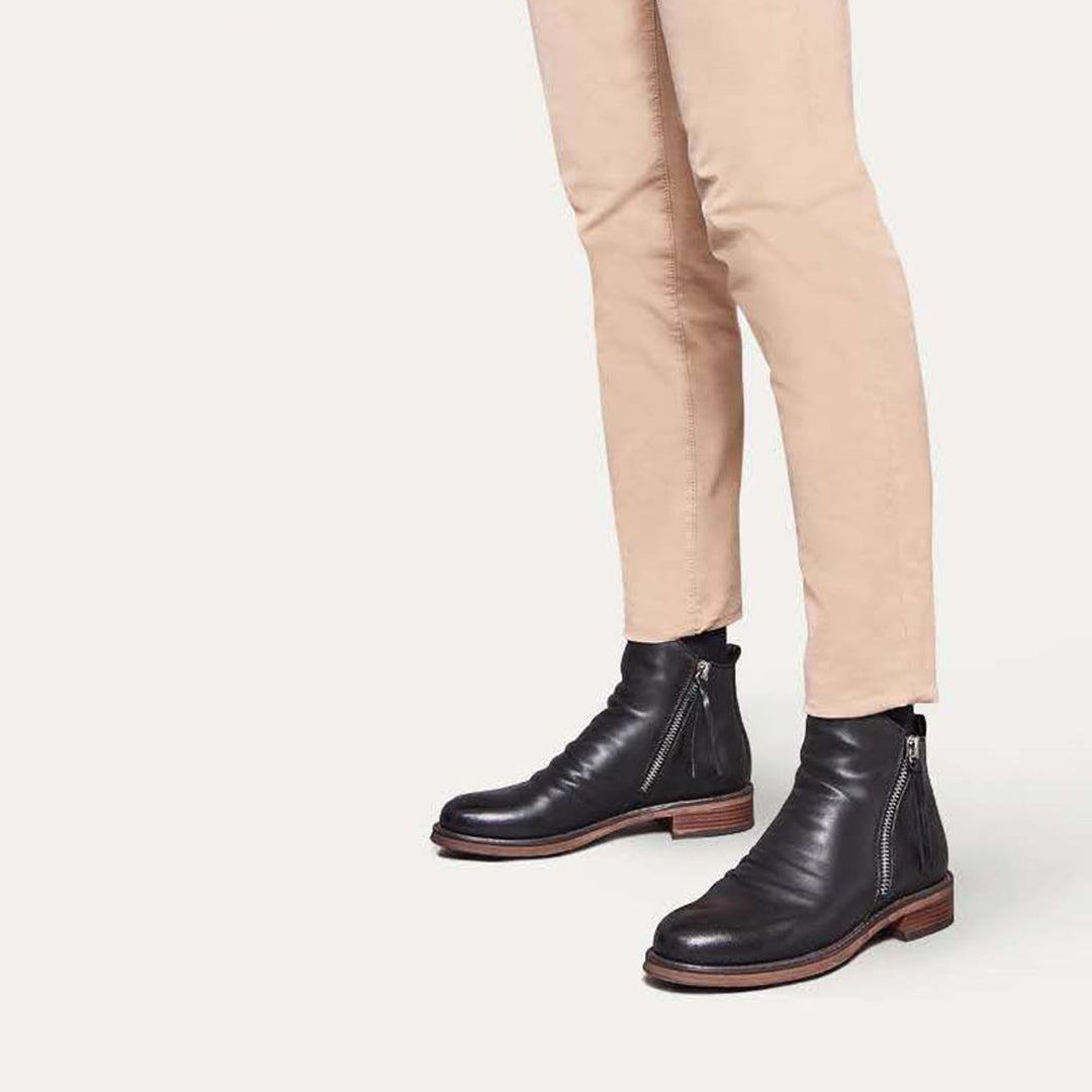 Andrés – Zip-Detail Leather Look Mens Ankle Boots