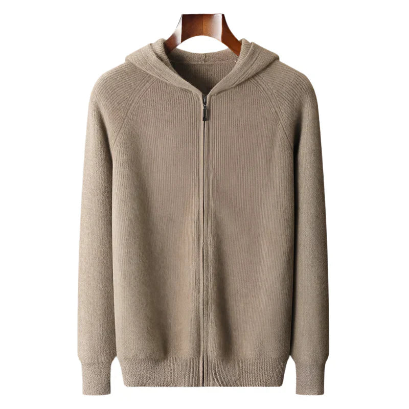 Ethan – Refined Full-Zip Knit Hoodie for Men