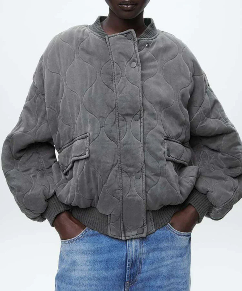 Pluen | Locker sitzende Szarye Bomberjacke
