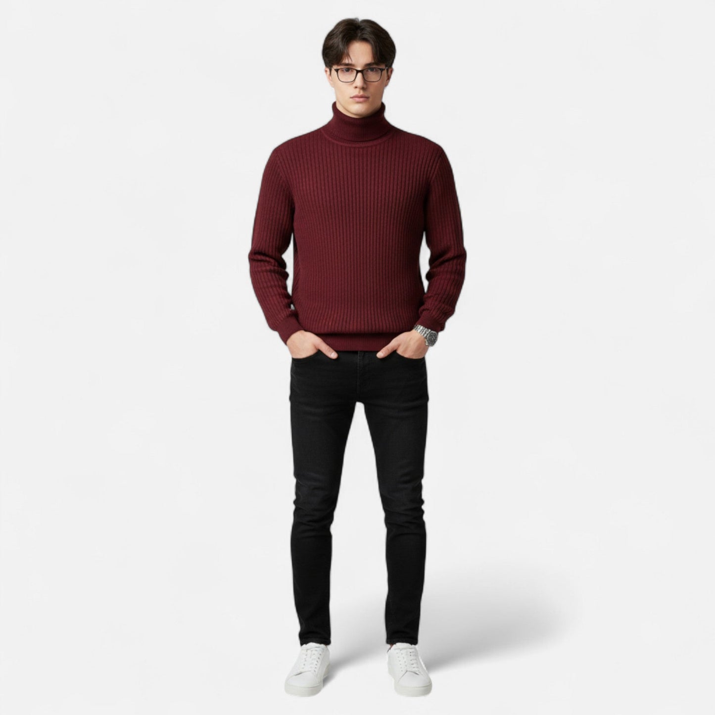 Lucas – Ribbed High-Neck Men’s Knit Jumper