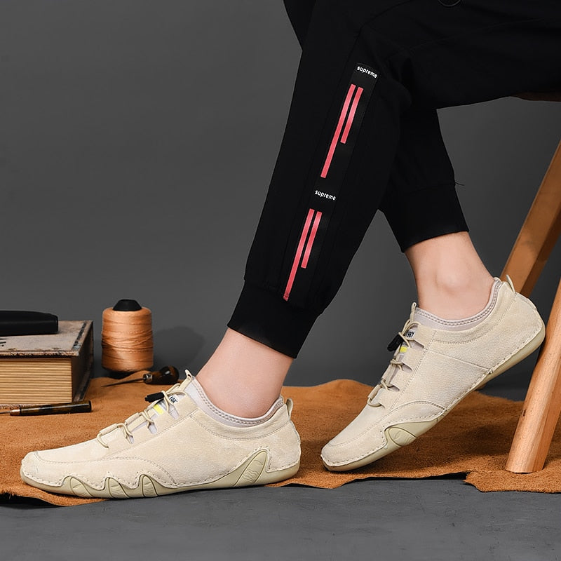 Evan - Buty męskie sportowe zamszowe wsuwane