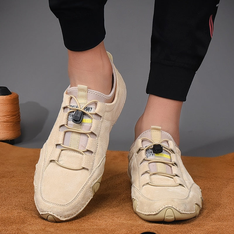 Evan - Buty męskie sportowe zamszowe wsuwane