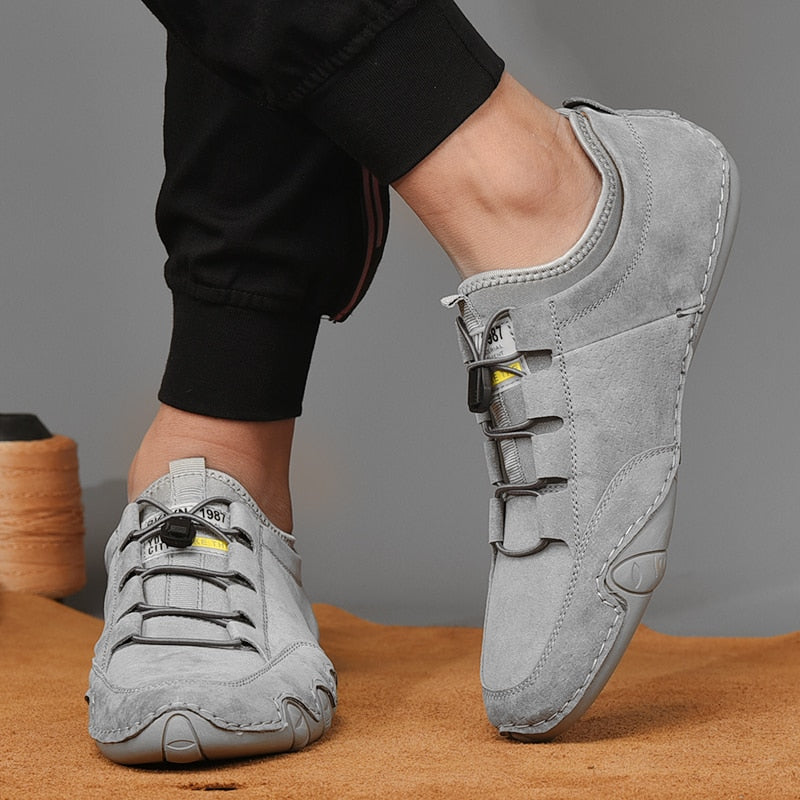 Evan - Buty męskie sportowe zamszowe wsuwane