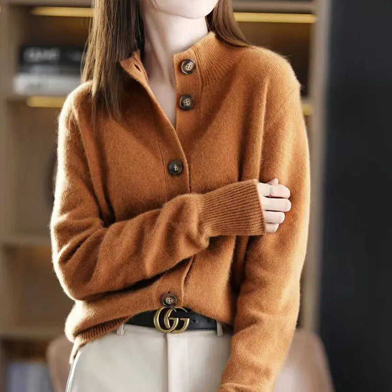 Emma – Damski kardigan elegancki z dużymi guzikami
