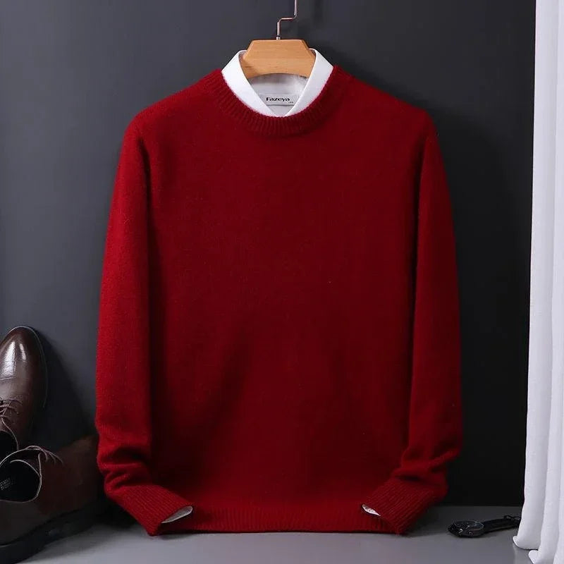 Ethan – Męski sweter beżowy z okrągłym dekoltem