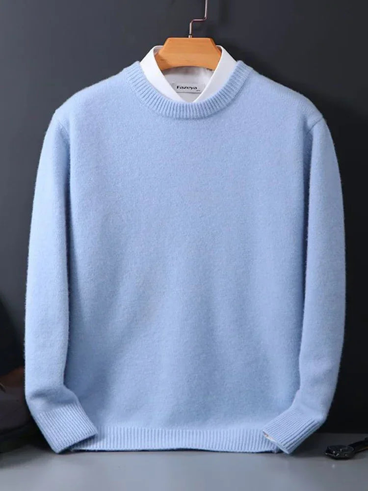 Ethan – Męski sweter beżowy z okrągłym dekoltem