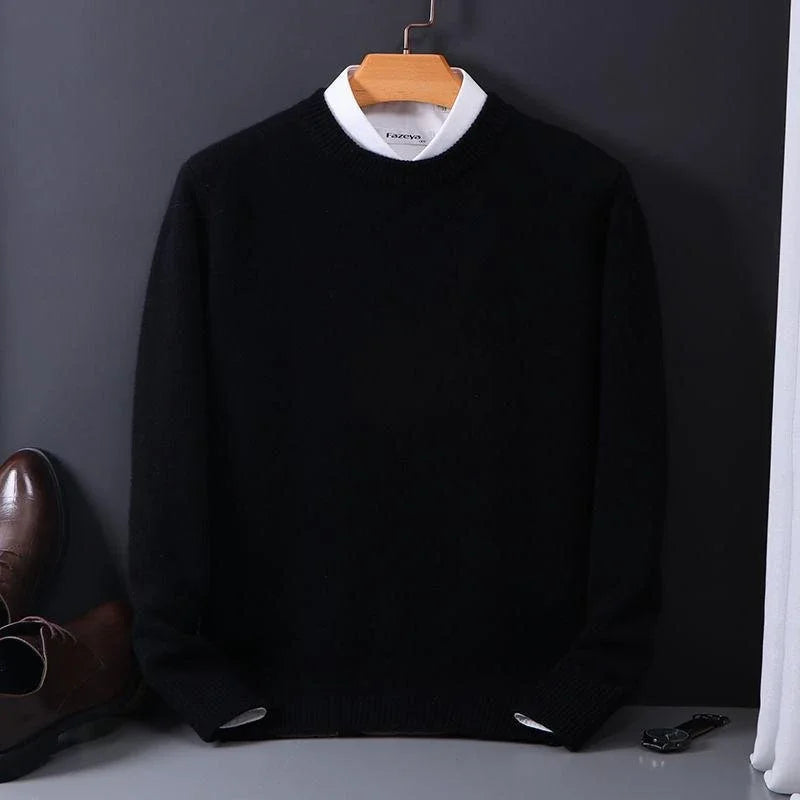 Ethan – Męski sweter beżowy z okrągłym dekoltem