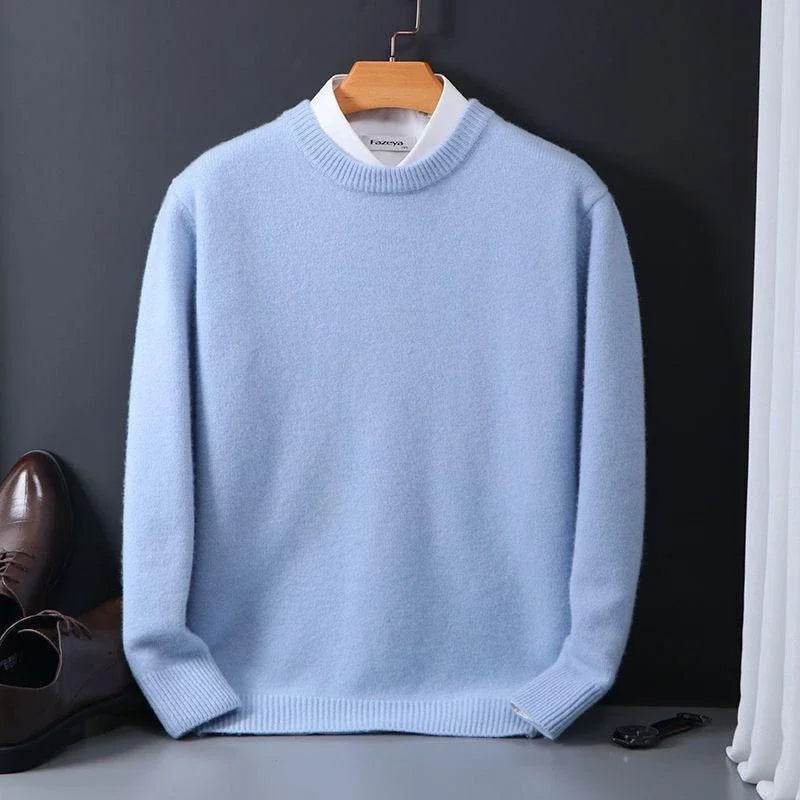 Ethan – Męski sweter beżowy z okrągłym dekoltem