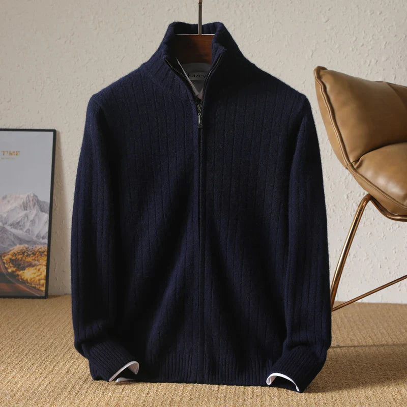 Oliver – Ribbed Half-Zip Knit Jumper for Men