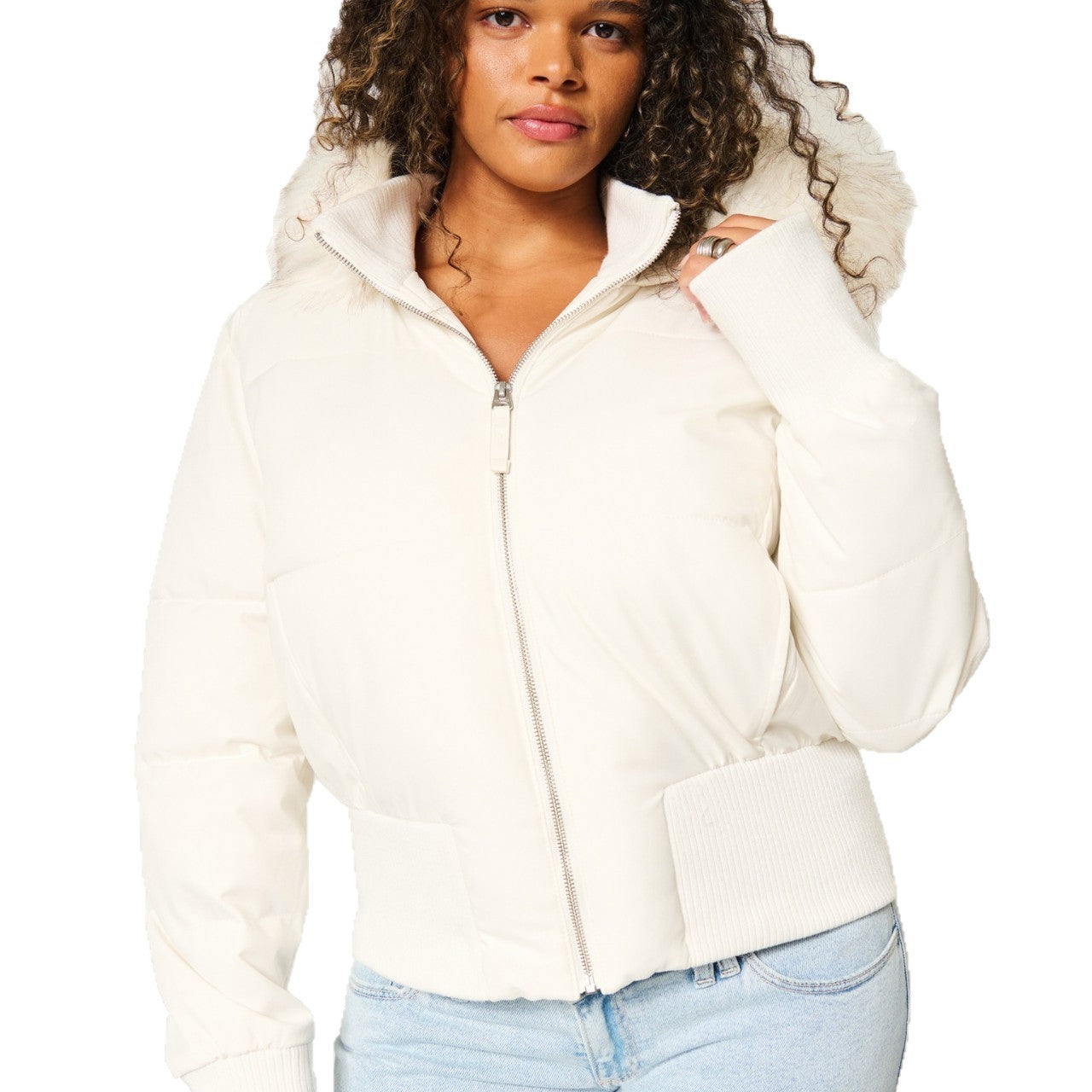 Sienna – Women's Hooded Puffer Jacket with Faux Fur Trim