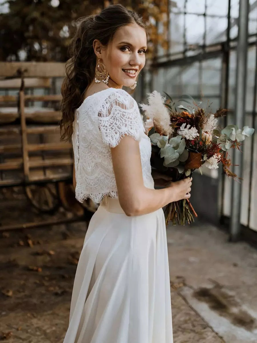 Alba – Lace Bodice Women’s Bridal Maxi Dress