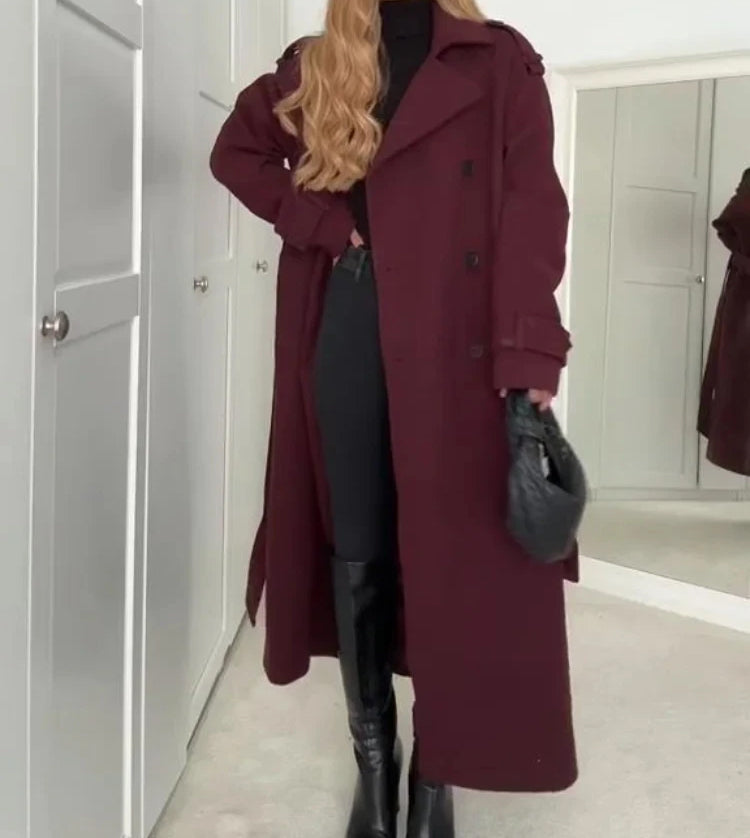 Karolina – Elegancki Damski Płaszcz Dwurzędowy