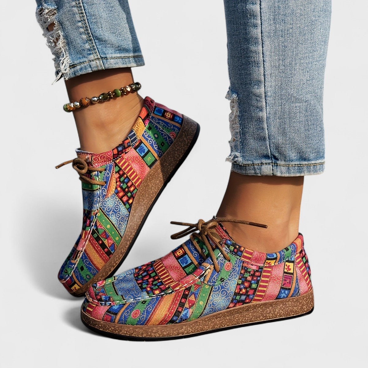 Maya – Patterned Lace-Up Casual Shoes Womenswear
