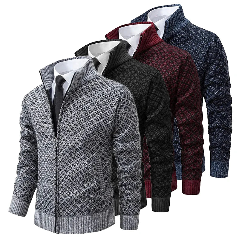 William – Textured Zip-Up Men’s Knit Jacket