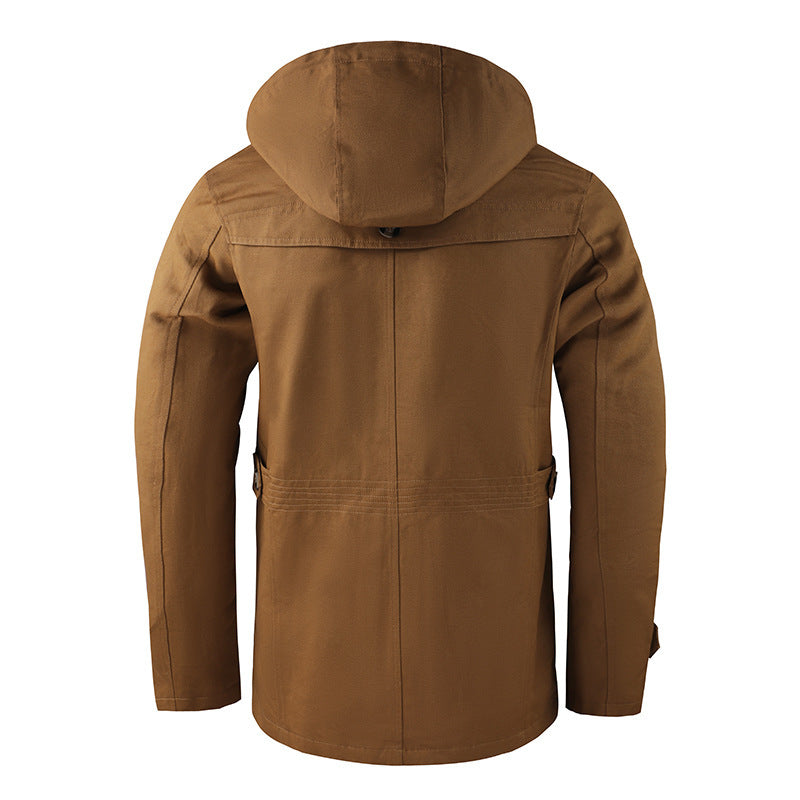 Diego – Hooded Button-Front Mens Winter Jacket