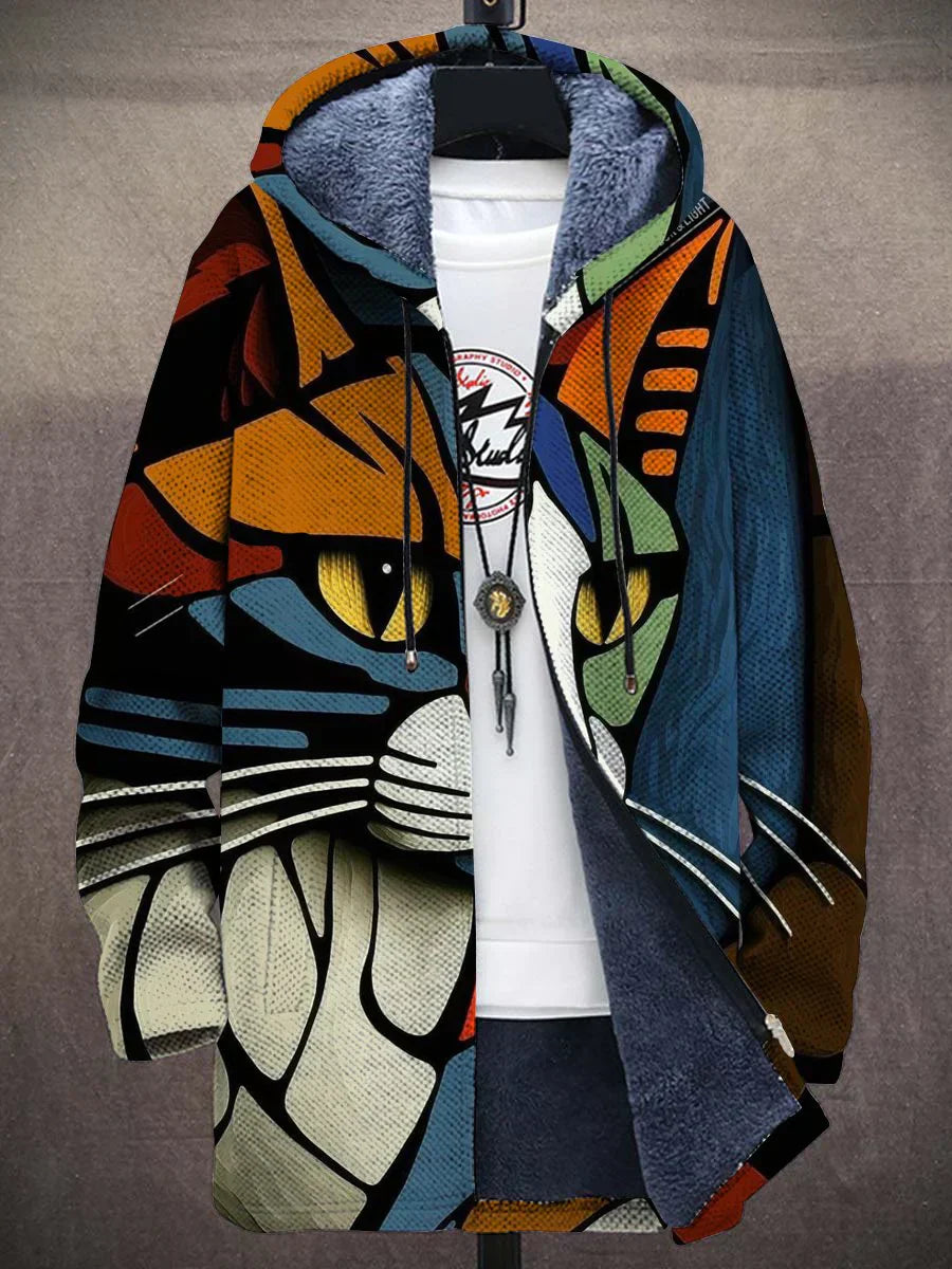 Kasia – Artystyczna bluza unisex z kapturem i nadrukiem kota