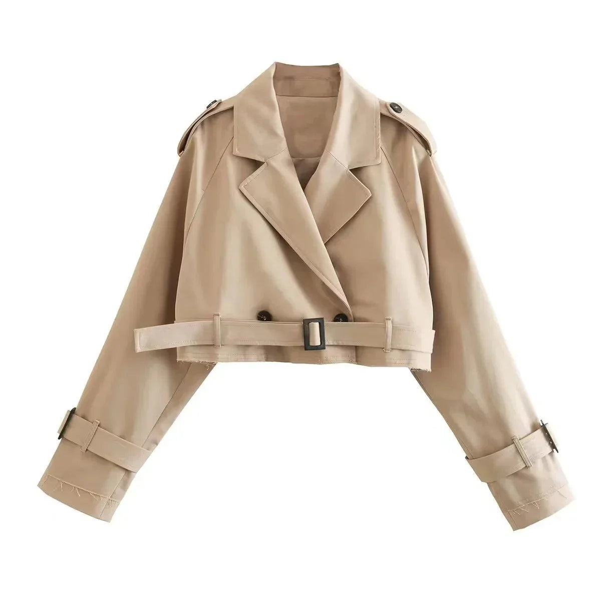 Hyacinth - Kurtka damska krótka typu trench modna i stylowa