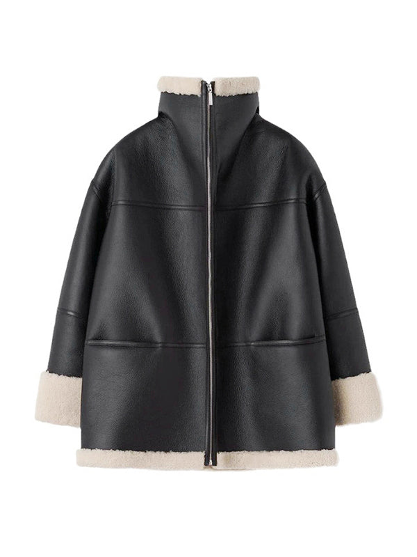 Eliza – Shearling-Trim Oversized Winter Coat for Women