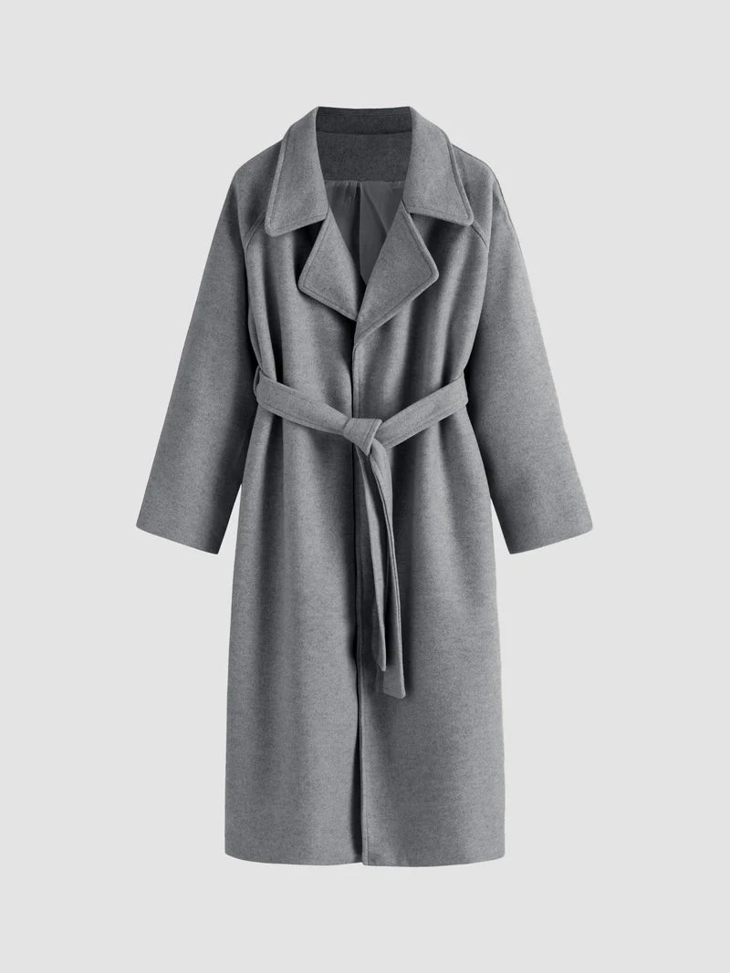 Isabella – Belted Longline Wool-Blend Coat for Women