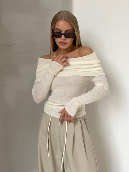 Sylwia – Bluzka z dekoltem hiszpańskim