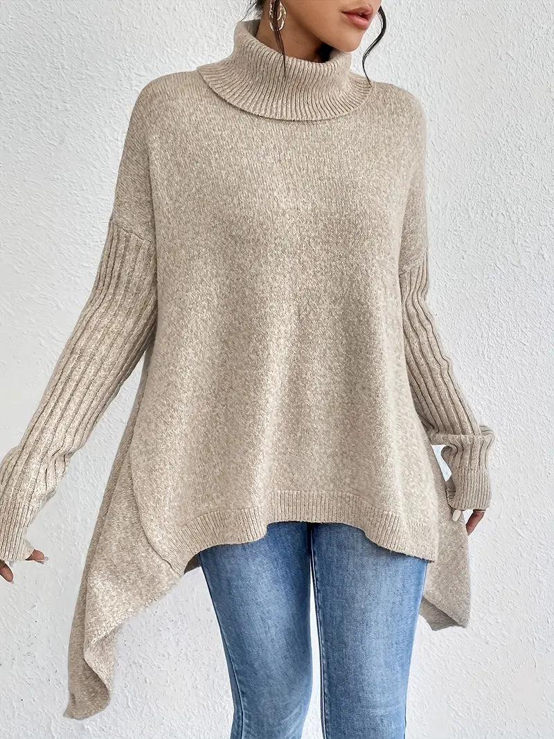 Sienna – Oversized Turtleneck Knit Sweater for Women