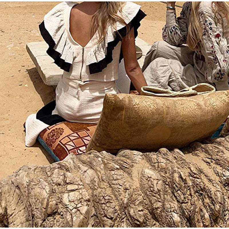 Fine – Bawełniana Sukienka Maxi z Falbaną