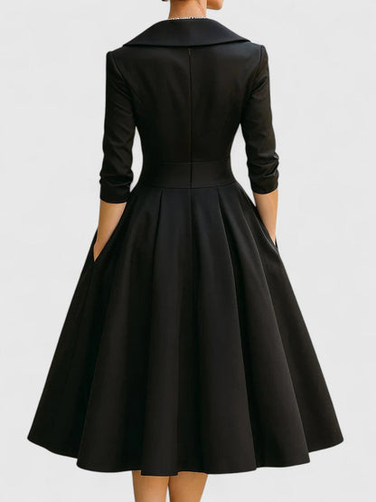 Ewelina – Structured Wrap-Collar Midi Dress Women