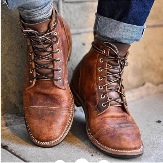 Javier – Lace-Up Cap-Toe Mens Ankle Boots