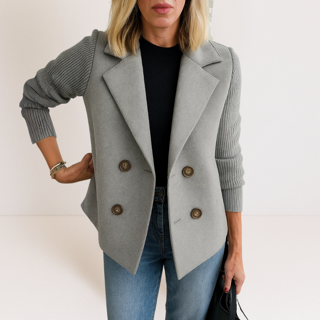 Ewa – Women's Wool Coat with Double-Breasted Fastening