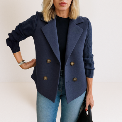Ewa – Women's Wool Coat with Double-Breasted Fastening