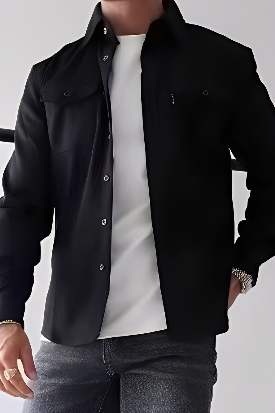 Finn – Klasyczna Koszula Męska z Kieszeniami na Guziki