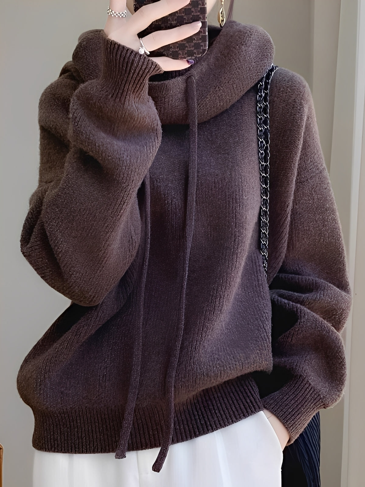 Lea – Miękki Sweter z Szerokim Golfem Damski