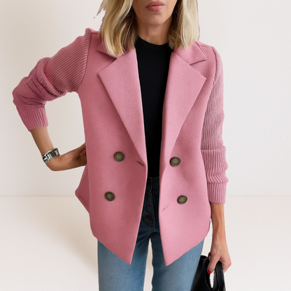 Ewa – Women's Wool Coat with Double-Breasted Fastening