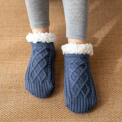 Ella – Cable Knit Fleece-Lined Slipper Socks