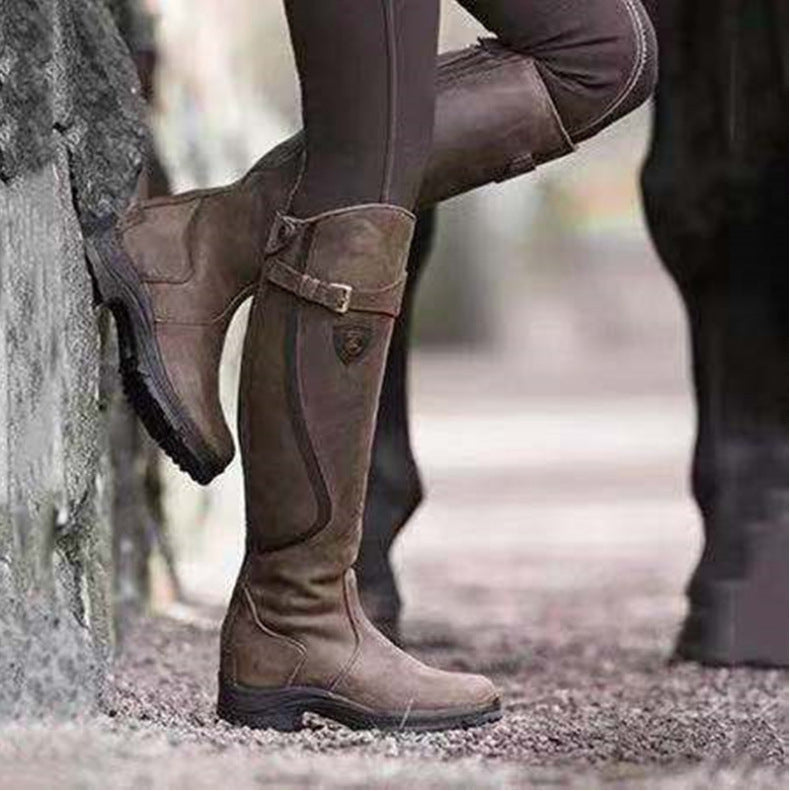 Karina - Skórzane wysokie buty jeździeckie
