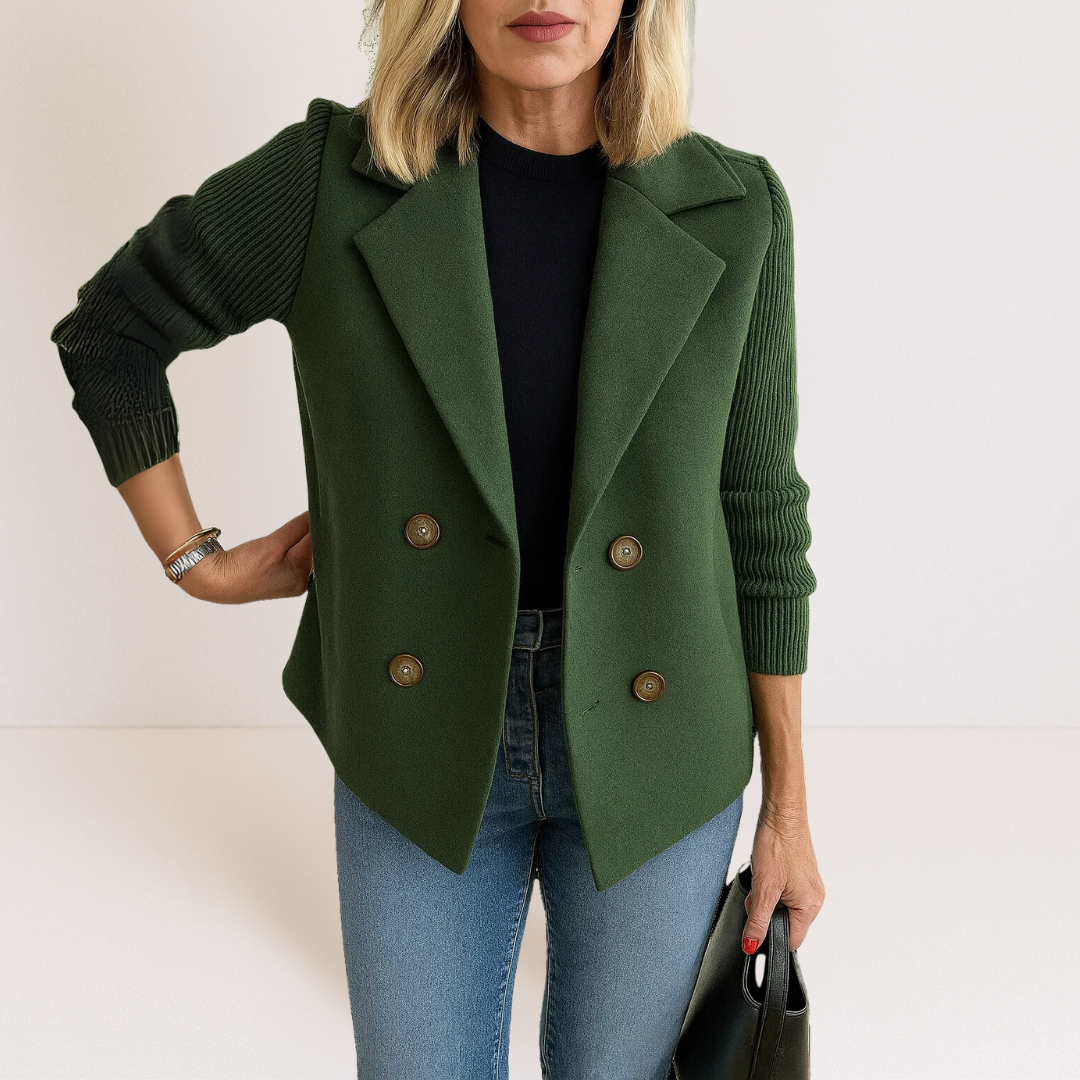 Ewa – Women's Wool Coat with Double-Breasted Fastening