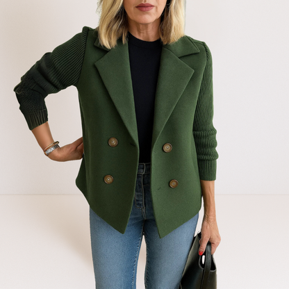 Ewa – Women's Wool Coat with Double-Breasted Fastening