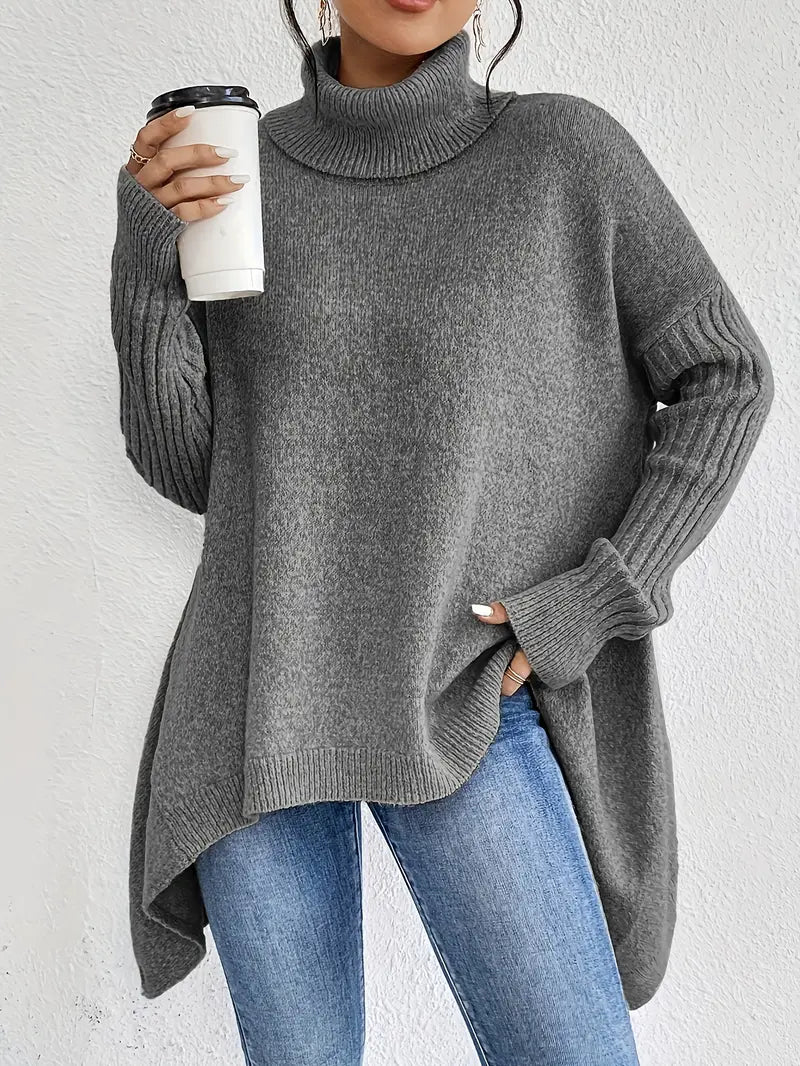 Sienna – Oversized Turtleneck Knit Sweater for Women