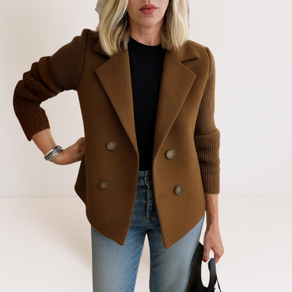 Ewa – Women's Wool Coat with Double-Breasted Fastening