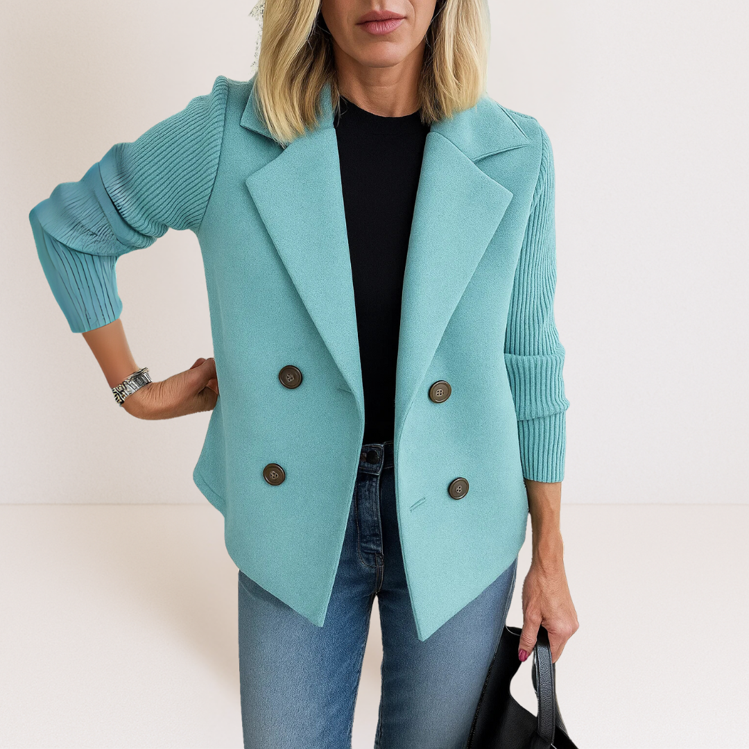 Ewa – Women's Wool Coat with Double-Breasted Fastening
