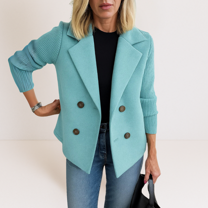 Ewa – Women's Wool Coat with Double-Breasted Fastening