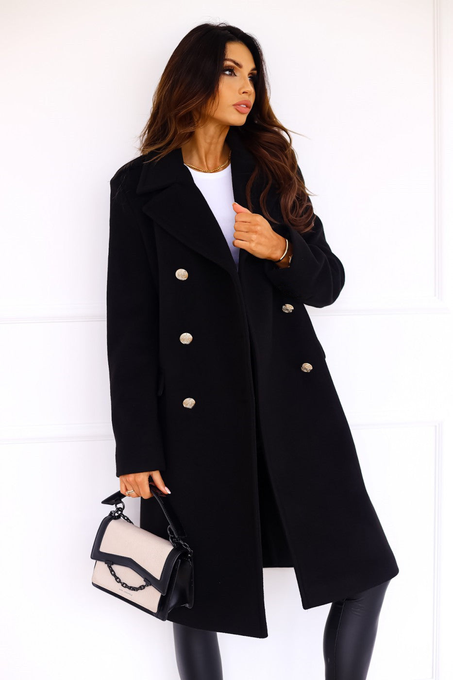 Victoria – Tailored Double-Breasted Long Coat for Women