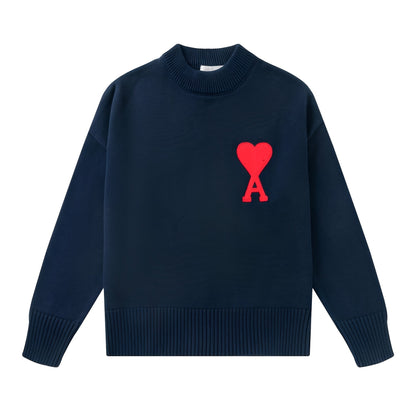 Amour - Unisex sweter dzianinowy z sercem
