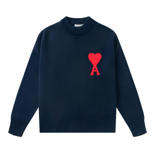 Amour - Unisex sweter dzianinowy z sercem