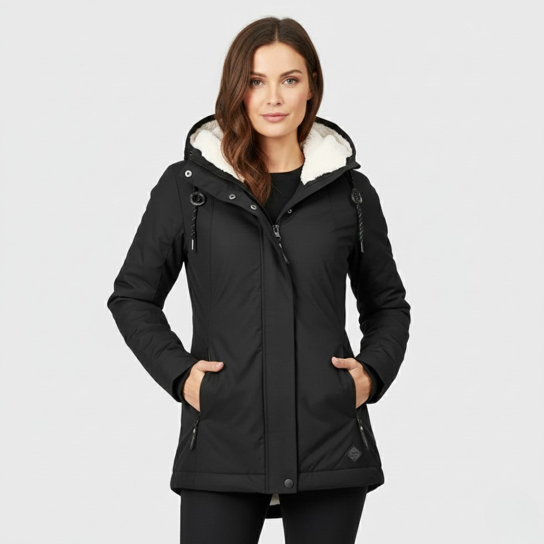 Emma – Sherpa-Lined Hooded Winter Parka for Women